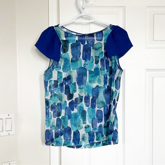 Zara Printed Short Sleeve Chiffon Blouse - Picture 2 of 3